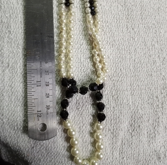 Nrt faux pearl black faceted beads necklace - Picture 7 of 7